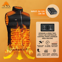 🔥 Christmas Flash Sale 56% OFF🔥 2025 Updated Version Two-touch 15Heat Zones LED Controller Heated Vest For Men & Women With Battery Pack